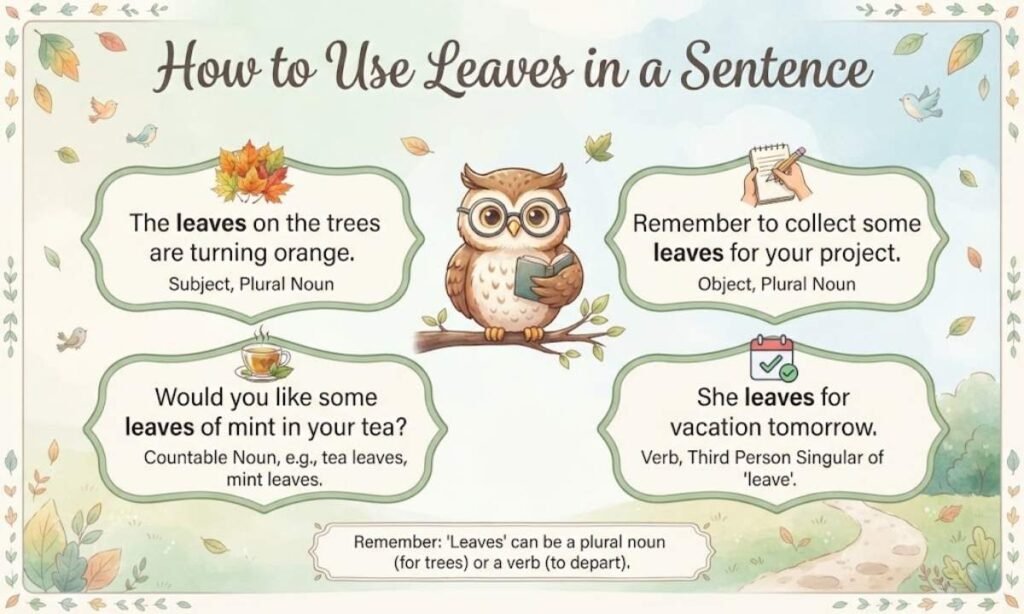 How to Use Leaves in a Sentence