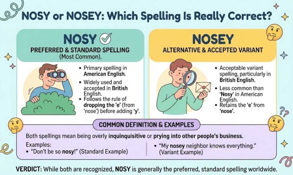 Nosey or Nosy Which Spelling Is Really Correct