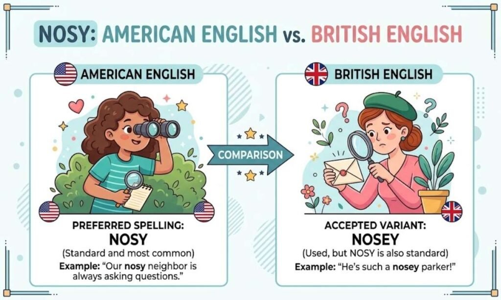 Nosy in American English vs British English