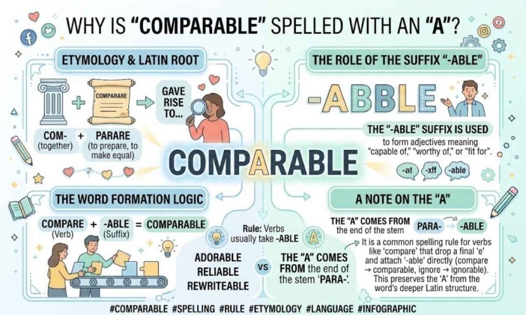 Why Is Comparable Spelled With an A