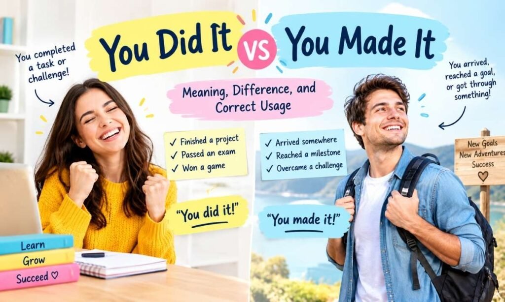 You Did It vs You Made It Meaning, Difference and Correct Usage