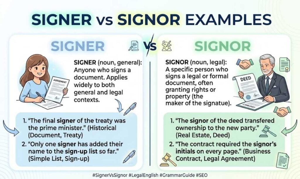Signer vs Signor Examples in Sentences