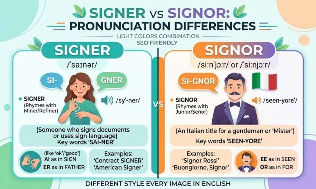 Signer vs Signor Pronunciation